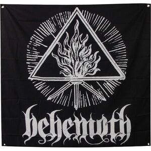 ☾.݁ᛪ༙ Black And White Behemoth Band Wall Flag (LIGHT STAINS)